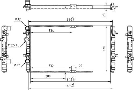 Hart 602 132 - Радіатор, охолодження двигуна autozip.com.ua