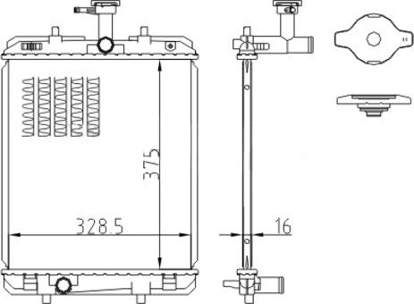 Hart 607 340 - Радіатор, охолодження двигуна autozip.com.ua