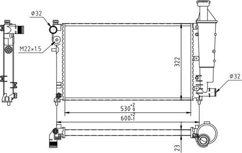 Hart 607 335 - Радіатор, охолодження двигуна autozip.com.ua