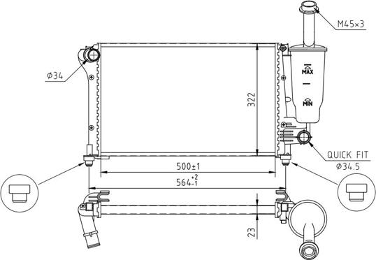 Hart 614 213 - Радіатор, охолодження двигуна autozip.com.ua