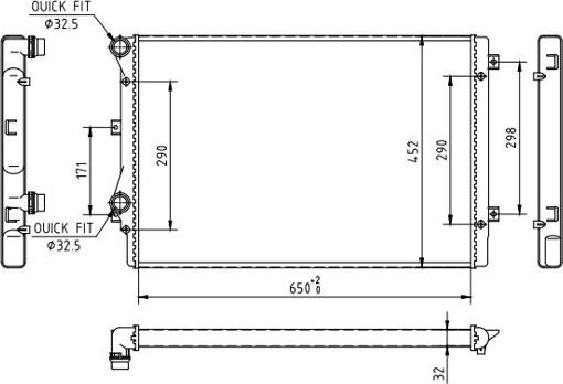 Hart 610 659 - Радіатор, охолодження двигуна autozip.com.ua