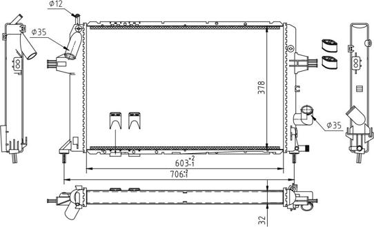 Hart 610 342 - Радіатор, охолодження двигуна autozip.com.ua