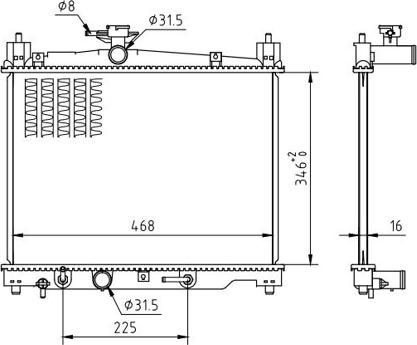 Hart 637 160 - Радіатор, охолодження двигуна autozip.com.ua