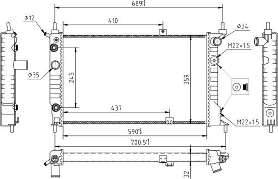 Hart 637 163 - Радіатор, охолодження двигуна autozip.com.ua