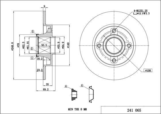 Hart 241 065 - Гальмівний диск autozip.com.ua