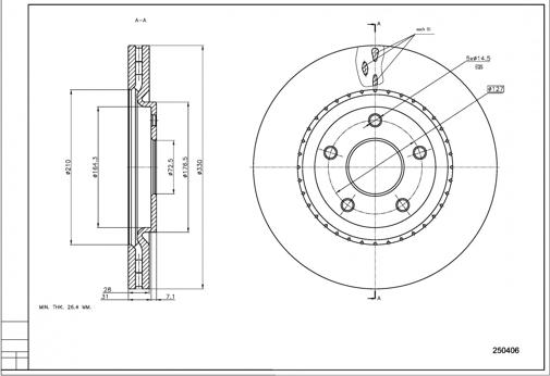 Hart 250 406 - Гальмівний диск autozip.com.ua