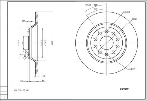 Hart 250 372 - Гальмівний диск autozip.com.ua