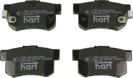 Hart 215 259 - Гальмівні колодки, дискові гальма autozip.com.ua