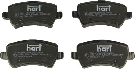 Hart 230 959 - Гальмівні колодки, дискові гальма autozip.com.ua