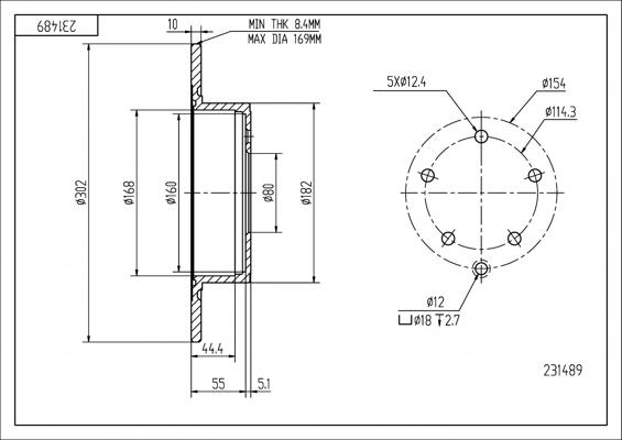 Hart 231 489 - Гальмівний диск autozip.com.ua