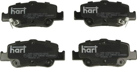 Hart 226 367 - Гальмівні колодки, дискові гальма autozip.com.ua