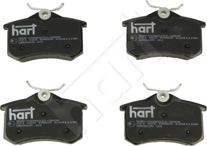 Hart 221 622 - Гальмівні колодки, дискові гальма autozip.com.ua