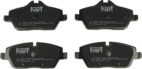 Hart 222 406 - Гальмівні колодки, дискові гальма autozip.com.ua
