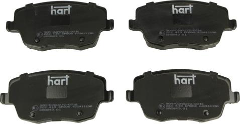 Hart 222 419 - Гальмівні колодки, дискові гальма autozip.com.ua