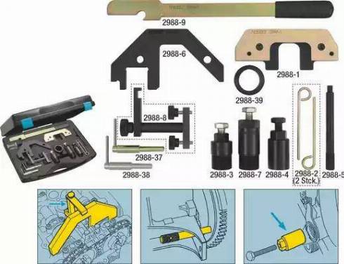 HAZET 2988-13 - Набір настановних інструментів, фази газорозподілу autozip.com.ua