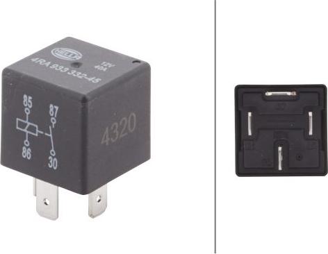 HELLA 4RA 933 332-451 - Реле, робочий струм autozip.com.ua