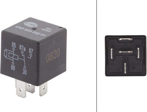 HELLA 4RD 933 332-611 - Реле, робочий струм autozip.com.ua