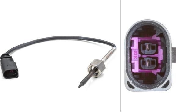 HELLA 6PT 014 494-161 - Датчик, температура вихлопних газів autozip.com.ua
