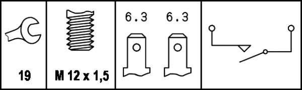 HELLA 6ZF 004 846-001 - Датчик, контактний перемикач, фара заднього ходу autozip.com.ua