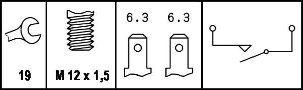 HELLA 6ZF 004 842-001 - Датчик, контактний перемикач, фара заднього ходу autozip.com.ua