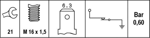 HELLA 6ZF 007 393-001 - Датчик, тиск масла autozip.com.ua