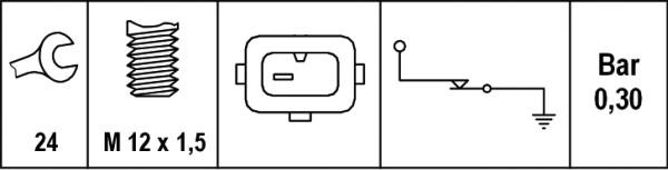 HELLA 6ZL 006 097-001 - Датчик, тиск масла autozip.com.ua