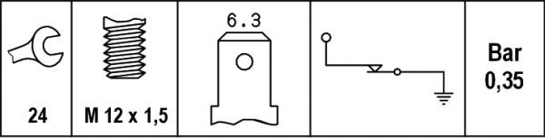 HELLA 6ZL 003 259-121 - Датчик, тиск масла autozip.com.ua