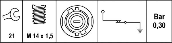 HELLA 6ZL 007 675-001 - Датчик, тиск масла autozip.com.ua
