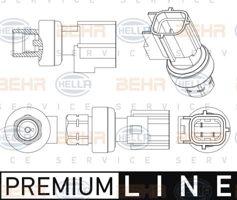 HELLA 6ZL 351 005-501 - Пневматичний вимикач, кондиціонер autozip.com.ua