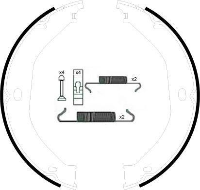 HELLA 8DA 355 050-891 - Комплект гальм, ручник, парковка autozip.com.ua