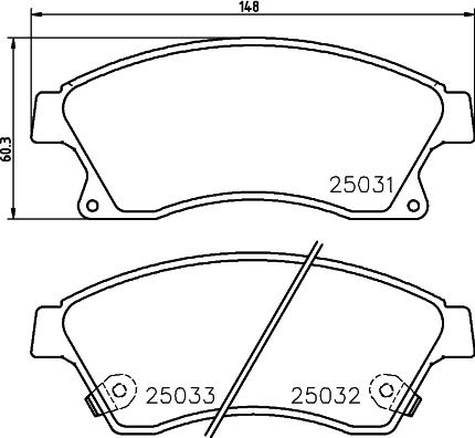 HELLA 8DB 355 045-461 - Гальмівні колодки, дискові гальма autozip.com.ua