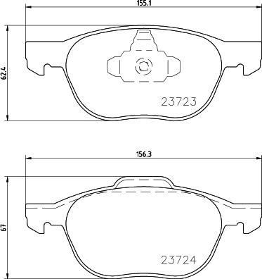 HELLA 8DB 355 045-421 - Гальмівні колодки, дискові гальма autozip.com.ua