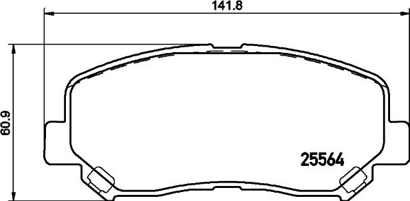 HELLA 8DB 355 045-541 - Гальмівні колодки, дискові гальма autozip.com.ua