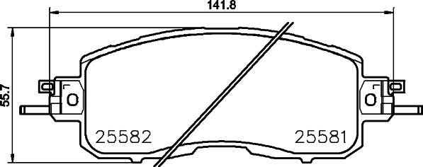 HELLA 8DB 355 045-621 - Гальмівні колодки, дискові гальма autozip.com.ua