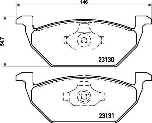 HELLA 8DB 355 045-041 - Гальмівні колодки, дискові гальма autozip.com.ua