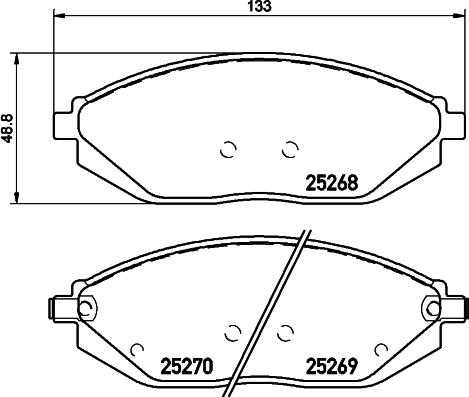 HELLA 8DB 355 045-181 - Гальмівні колодки, дискові гальма autozip.com.ua