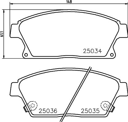 HELLA 8DB 355 045-341 - Гальмівні колодки, дискові гальма autozip.com.ua