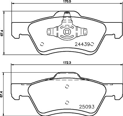 HELLA 8DB 355 045-281 - Гальмівні колодки, дискові гальма autozip.com.ua