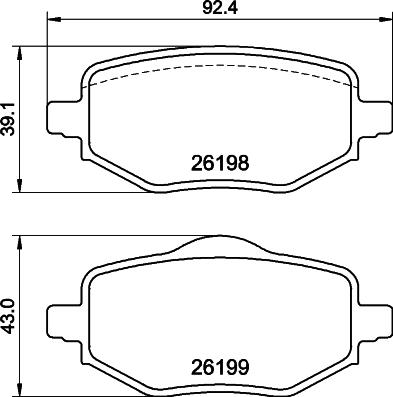 HELLA 8DB 355 040-971 - Гальмівні колодки, дискові гальма autozip.com.ua