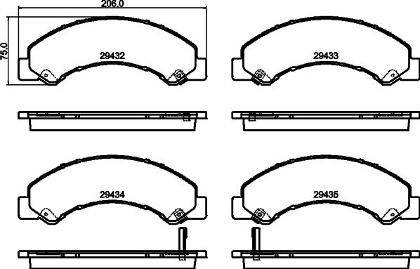 HELLA 8DB 355 040-441 - Гальмівні колодки, дискові гальма autozip.com.ua