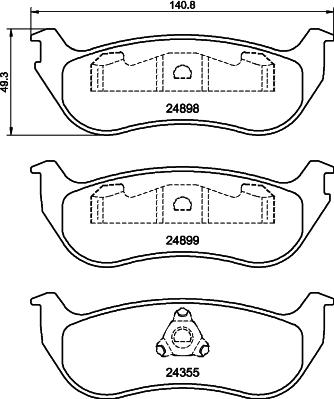 HELLA 8DB 355 040-451 - Гальмівні колодки, дискові гальма autozip.com.ua