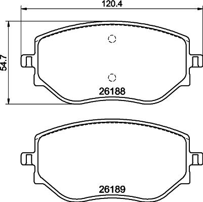 HELLA 8DB 355 040-541 - Гальмівні колодки, дискові гальма autozip.com.ua