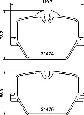 HELLA 8DB 355 040-601 - Гальмівні колодки, дискові гальма autozip.com.ua