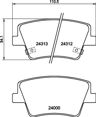 HELLA 8DB 355 040-041 - Гальмівні колодки, дискові гальма autozip.com.ua