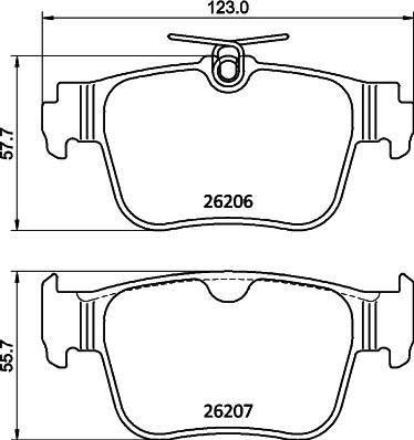 HELLA 8DB 355 040-851 - Гальмівні колодки, дискові гальма autozip.com.ua