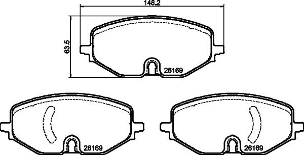 HELLA 8DB 355 040-801 - Гальмівні колодки, дискові гальма autozip.com.ua