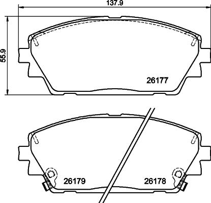 HELLA 8DB 355 040-271 - Гальмівні колодки, дискові гальма autozip.com.ua