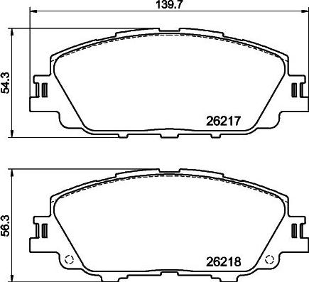 HELLA 8DB 355 041-171 - Гальмівні колодки, дискові гальма autozip.com.ua