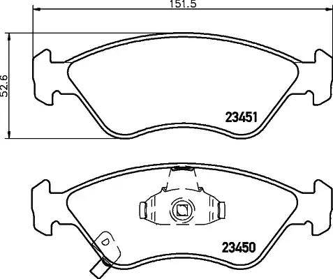 HELLA 8DB 355 009-931 - Гальмівні колодки, дискові гальма autozip.com.ua