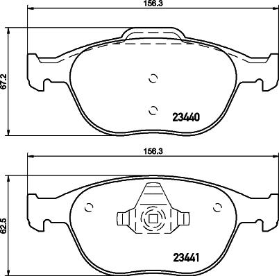 HELLA 8DB 355 009-561 - Гальмівні колодки, дискові гальма autozip.com.ua